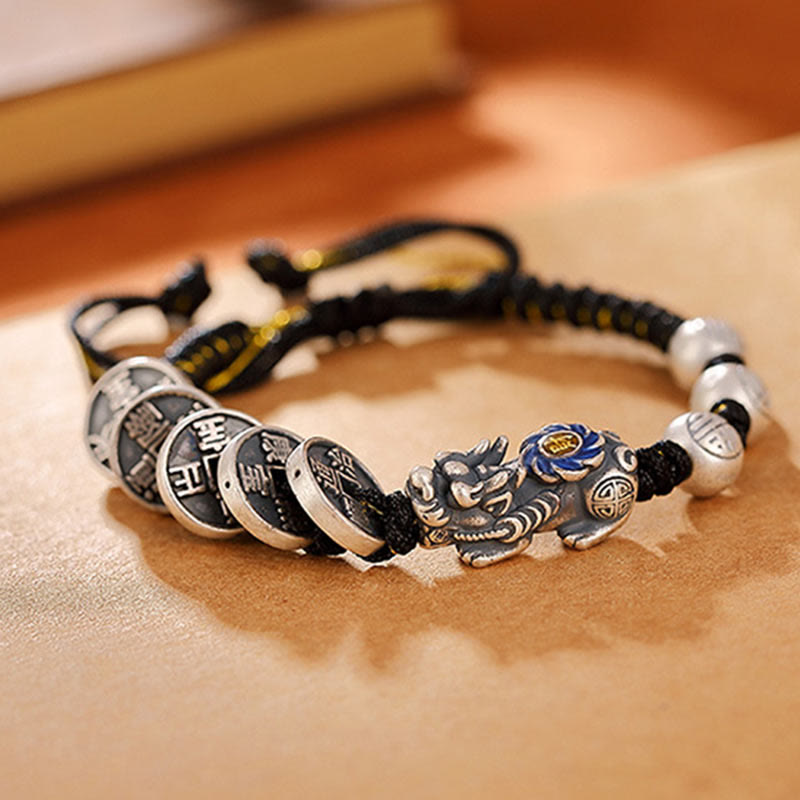 Bracelet Pixiu en argent sterling 999 pour la protection et la chance