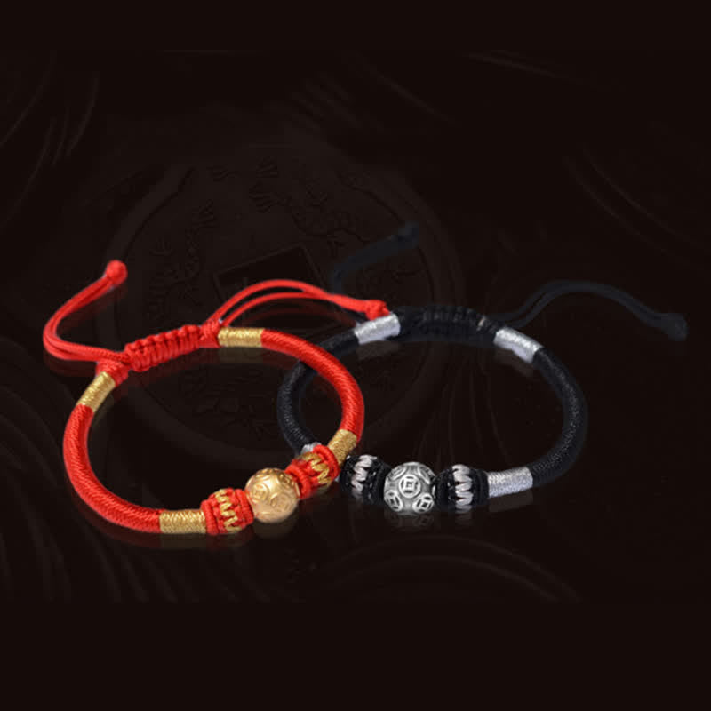 Bracelet de protection en argent sterling 999 avec cordon rouge pour la chance