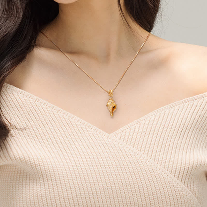 Collier en argent sterling 999 avec coquillage Shankha pour la protection spirituelle