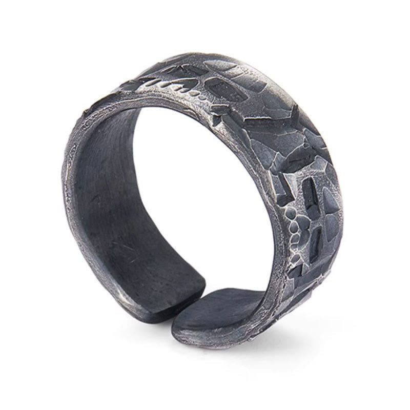 Bague spirituelle en argent sterling 999 à motif squelette pour la protection