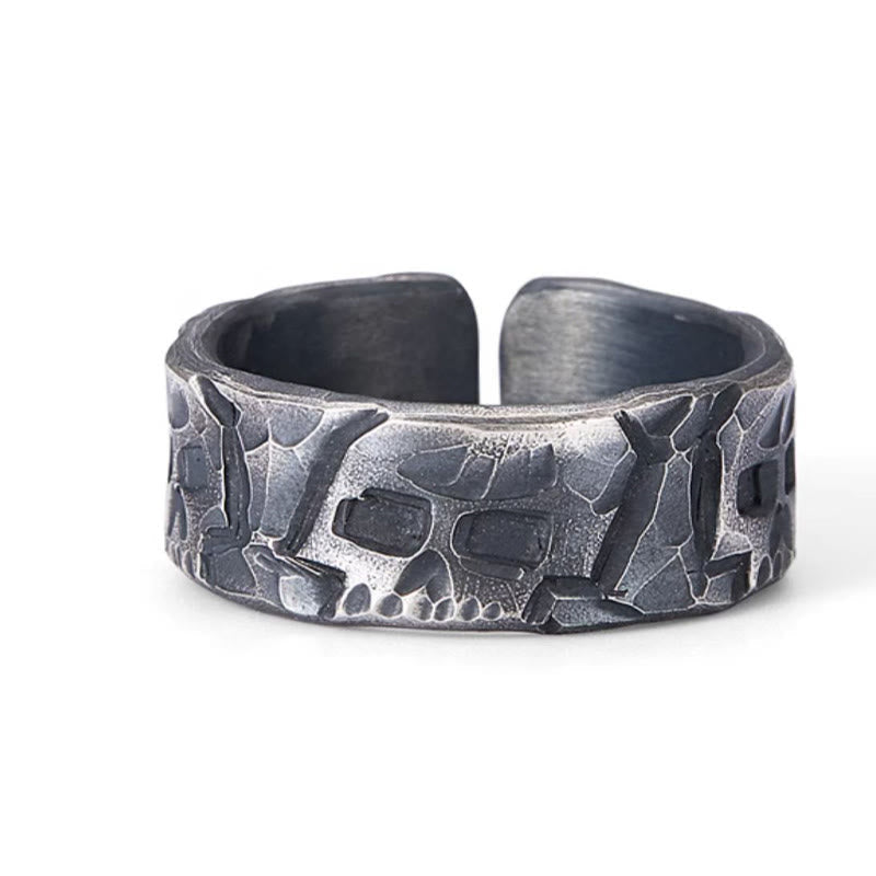 Bague spirituelle en argent sterling 999 à motif squelette pour la protection