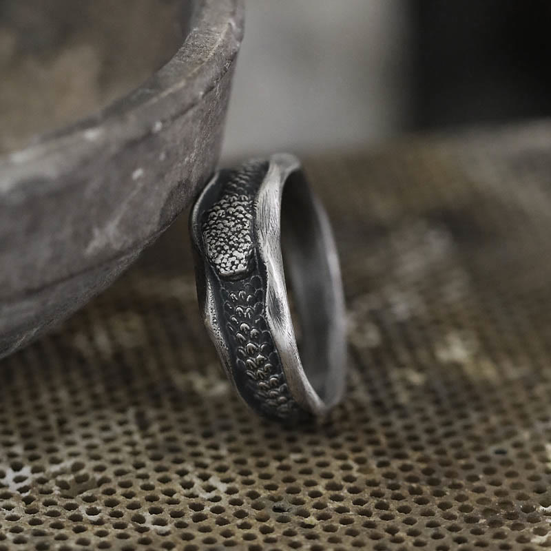Bague de protection serpent en argent sterling 999 pour la sagesse et la résilience