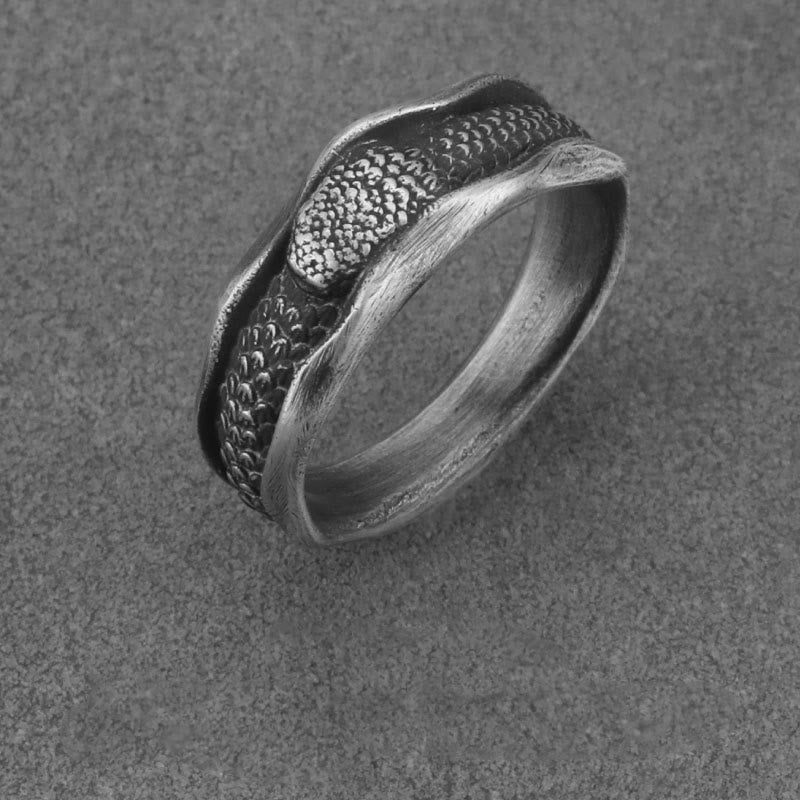 Bague de protection serpent en argent sterling 999 pour la sagesse et la résilience