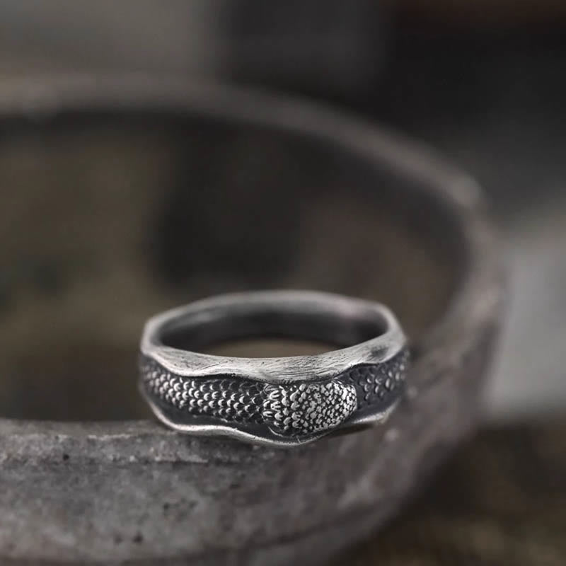 Bague de protection serpent en argent sterling 999 pour la sagesse et la résilience
