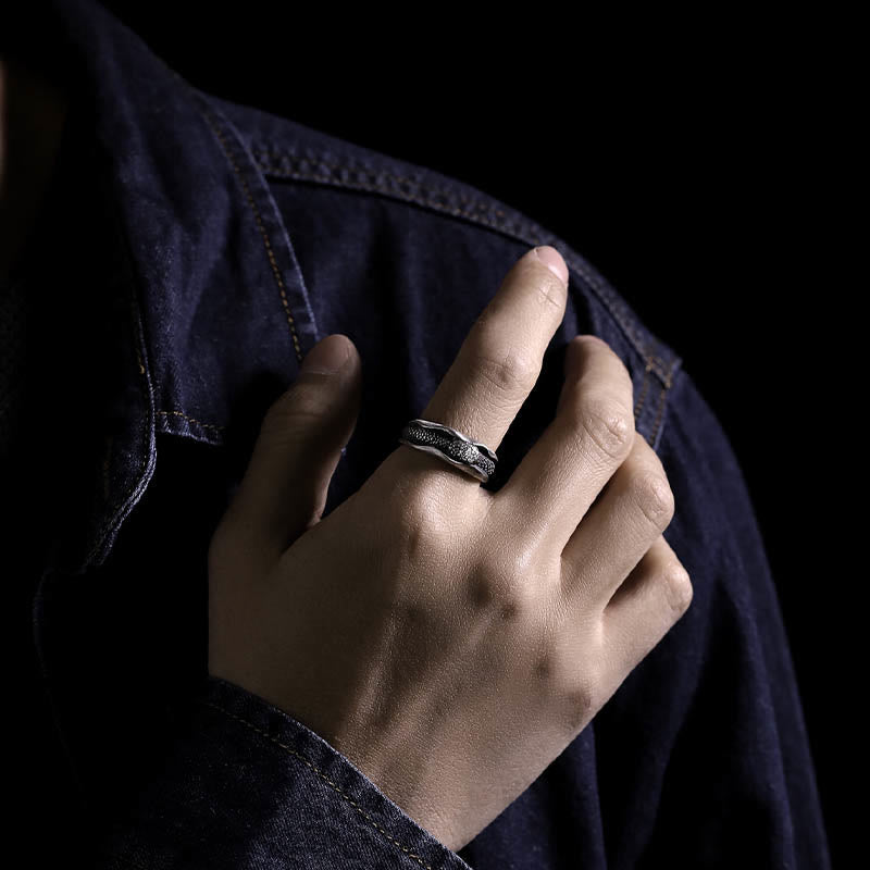 Bague de protection serpent en argent sterling 999 pour la sagesse et la résilience