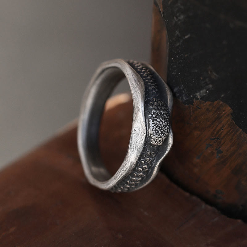 Bague de protection serpent en argent sterling 999 pour la sagesse et la résilience