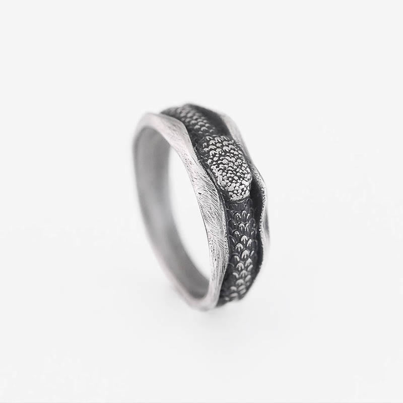 Bague de protection serpent en argent sterling 999 pour la sagesse et la résilience