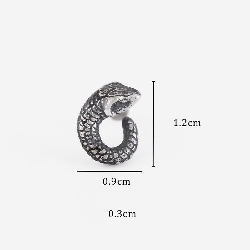 Boucles d'oreilles en argent sterling 999, texture serpent, protection de l'année du serpent