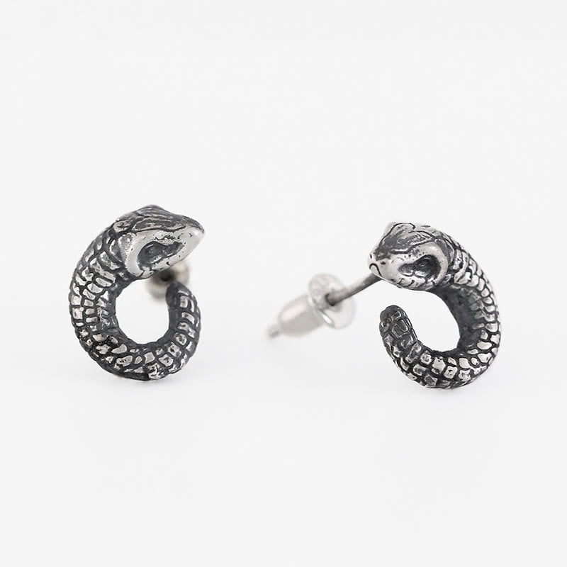 Boucles d'oreilles en argent sterling 999, texture serpent, protection de l'année du serpent