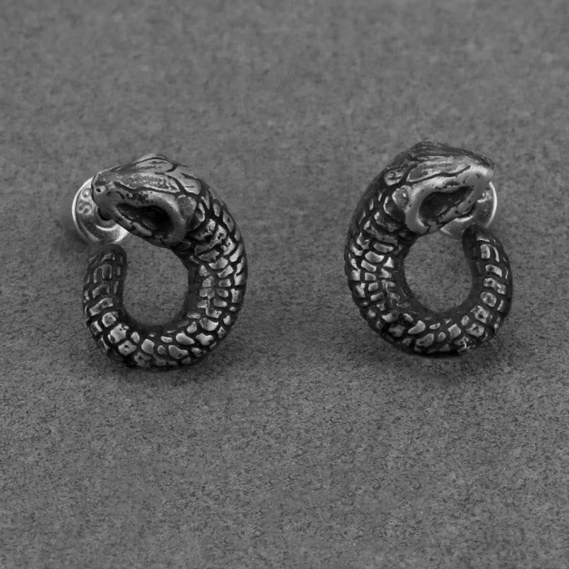 Boucles d'oreilles en argent sterling 999, texture serpent, protection de l'année du serpent
