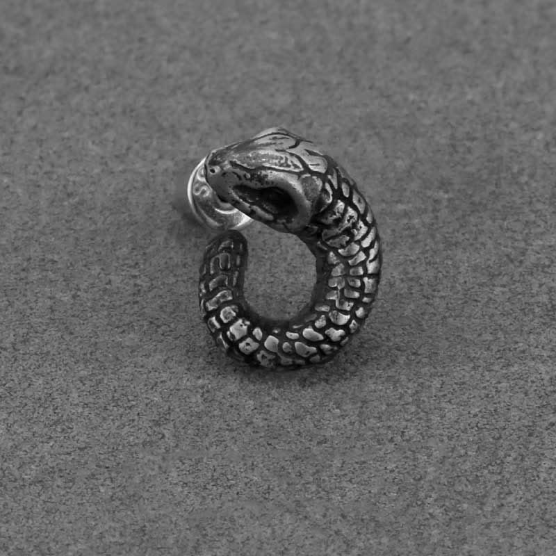Boucles d'oreilles en argent sterling 999, texture serpent, protection de l'année du serpent