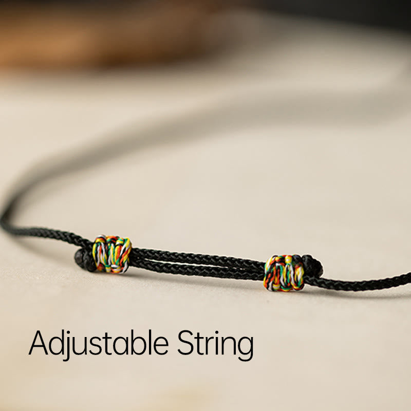 Collier spirituel en argent sterling 999 avec breloque Peace Joy Fu