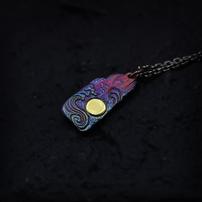 Collier spirituel Waves Sun Balance en argent sterling 999