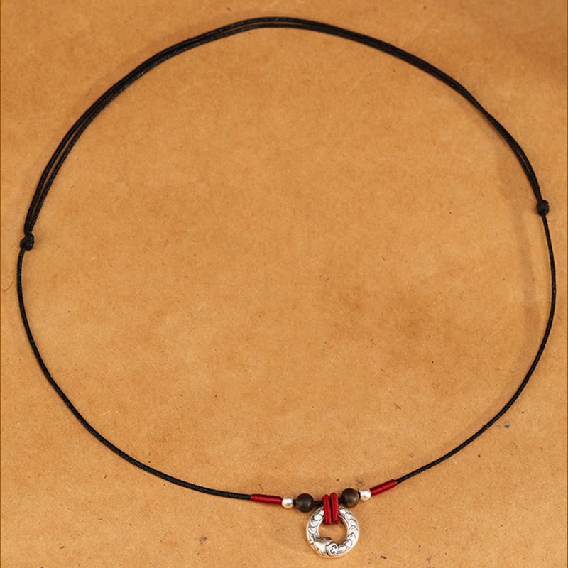 Collier en argent sterling 999 Année du Serpent Protection en bois d'agar