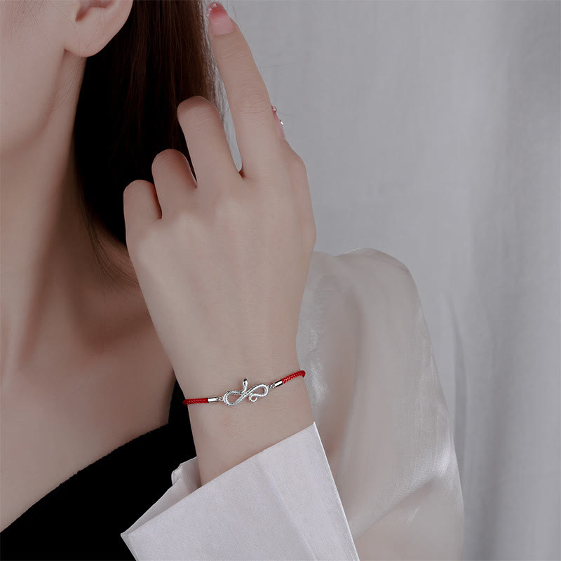 Bracelet rouge en argent sterling 999 Année du serpent