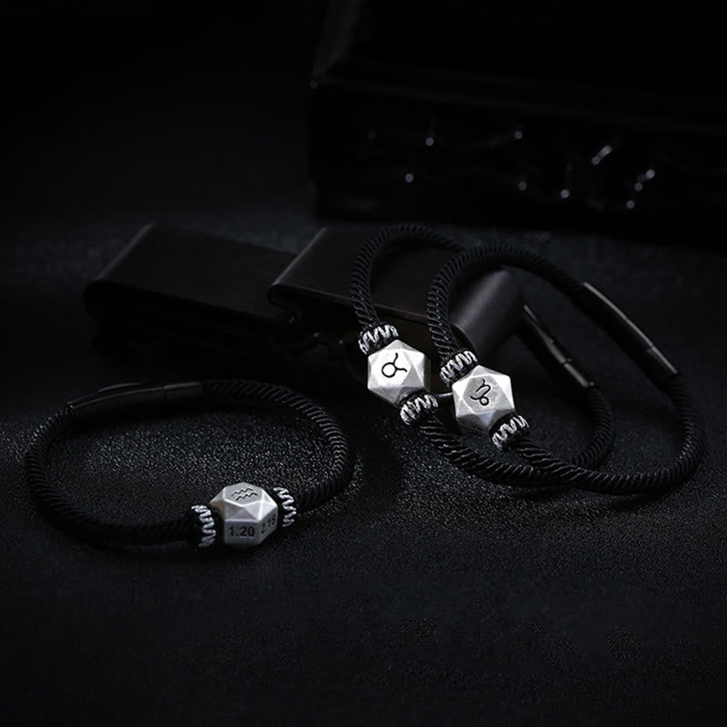 Bracelet de protection du zodiaque en argent sterling 999 17 cm