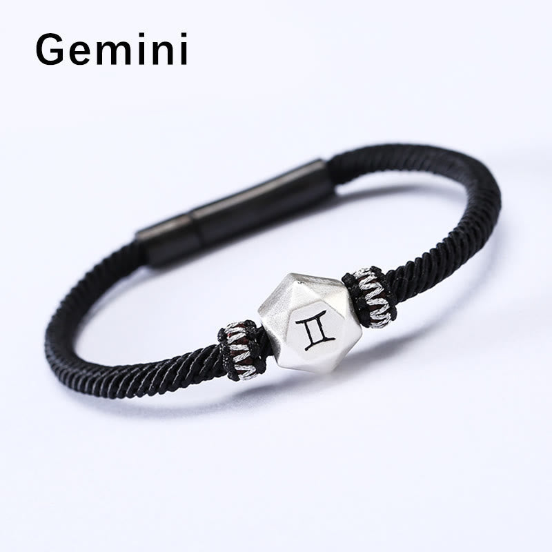 Bracelet de protection du zodiaque en argent sterling 999 17 cm