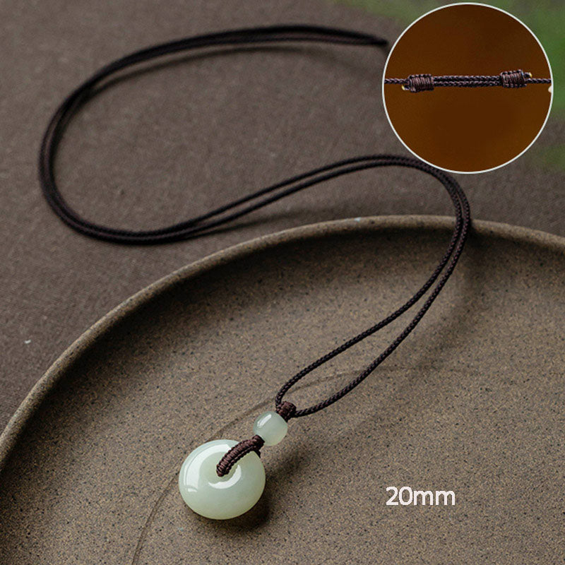 Natural Round Jade Necklace for Prosperity and Luck