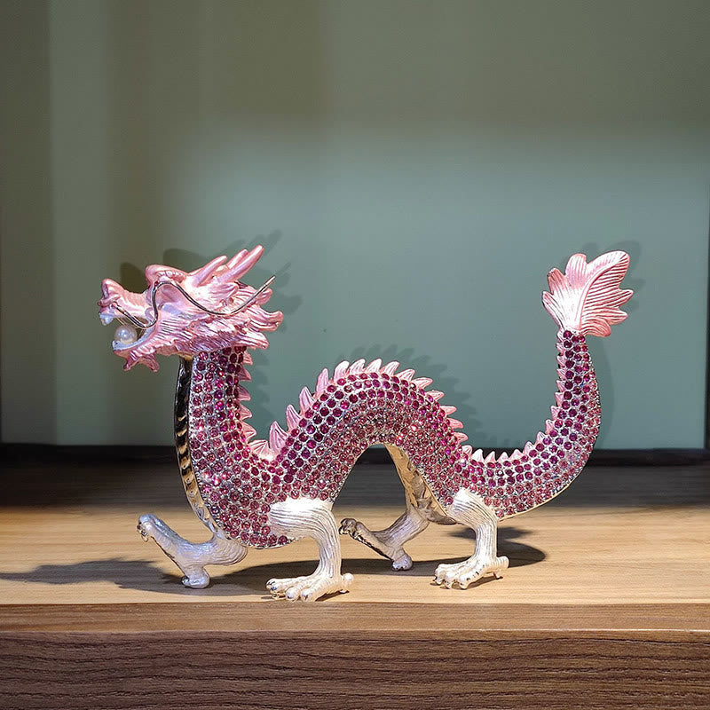 Handmade Chinese Dragon Statue Feng Shui Decor 22cm