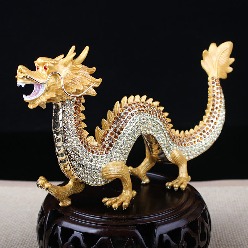 Handmade Chinese Dragon Statue Feng Shui Decor 22cm
