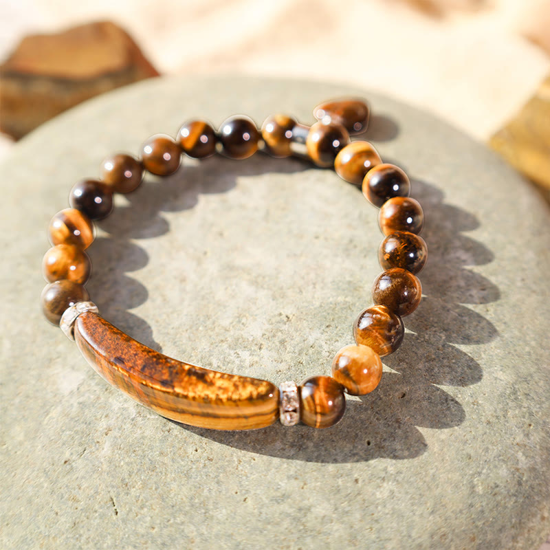 Bracelet de perles de guérison en quartz naturel avec cœur d'amour 8 mm