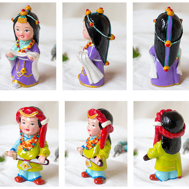 Figurines spirituelles tibétaines peintes à la main de 11 cm
