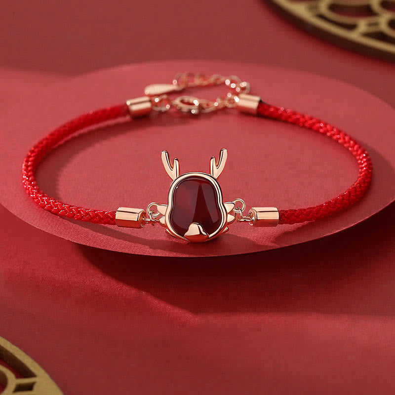 925 Sterling Silver Red Agate Dragon Jewelry for Fortune & Strength