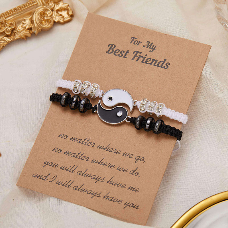 Unisex Yin Yang Hematite Couple Bracelets for Balance & Focus