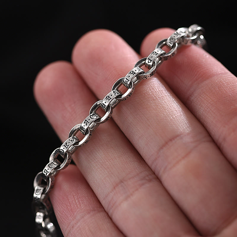 Om Mani Padme Hum 925 Silver Creativity Bracelet 17cm