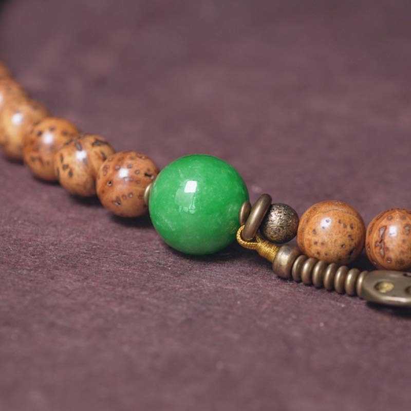 108 Bead Bodhi Seed Mala Bracelet for Wisdom & Peace