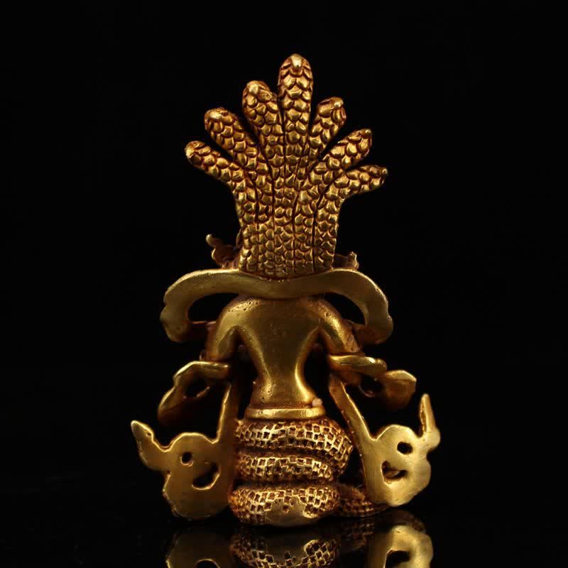 Statue de protection du Bodhisattva Nagarjuna en cuivre de 9 cm