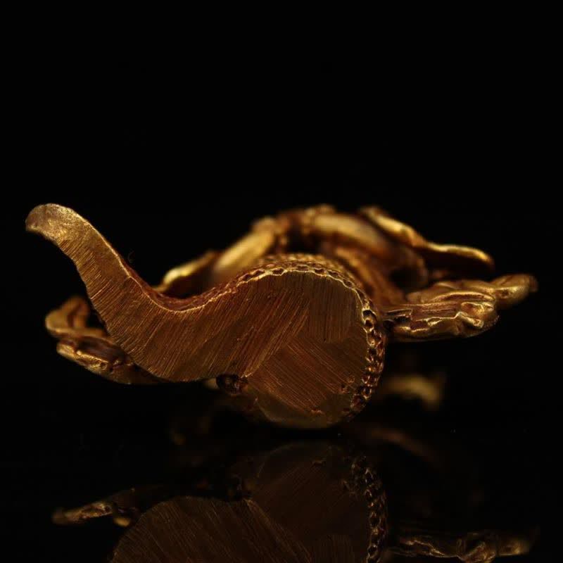 Statue de protection du Bodhisattva Nagarjuna en cuivre de 9 cm