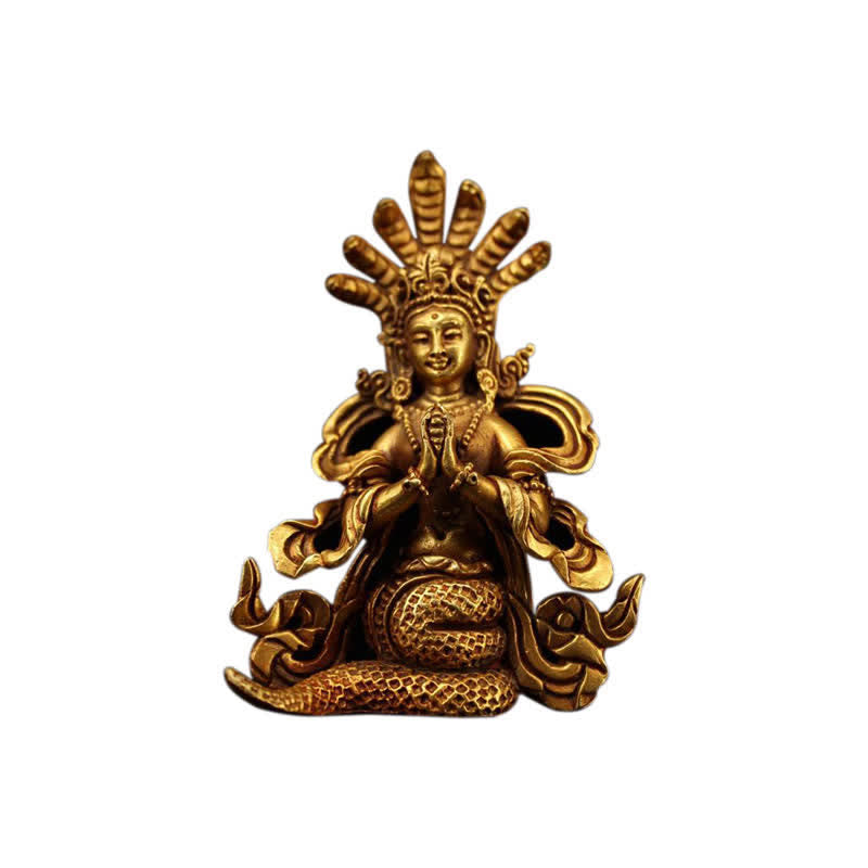 Statue de protection du Bodhisattva Nagarjuna en cuivre de 9 cm