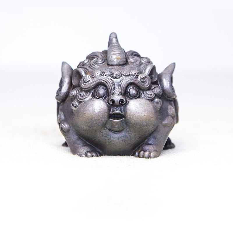 Statue de richesse PiXiu faite à la main de 9 cm, sculpture en résine de poudre de fer