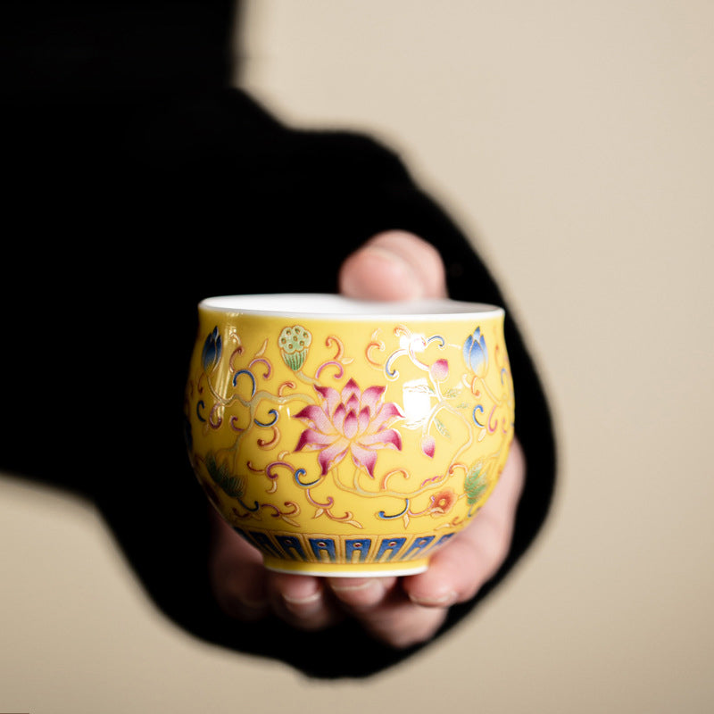 Ceramic Lotus Flower Pod Tea Cup 80ml for Meditation