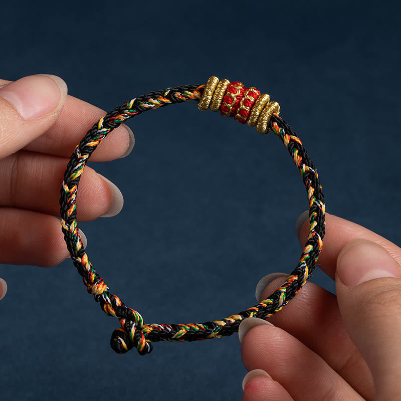 Bracelet en fil rouge fait main avec signe du zodiaque chinois pour la chance et la force