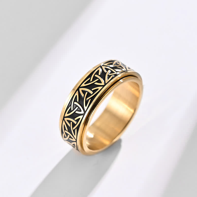 8mm Titanium Steel Triquetra Spiritual Ring for Balance