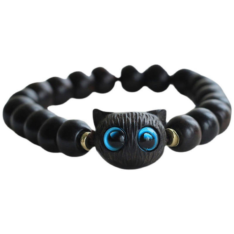 Bracelet de paix en bois d'ébène et bois de santal vert pour l'équilibre et le calme