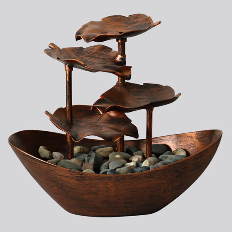Lotus Leaf Waterfall Fountain with LED | Spiritual Home Accent