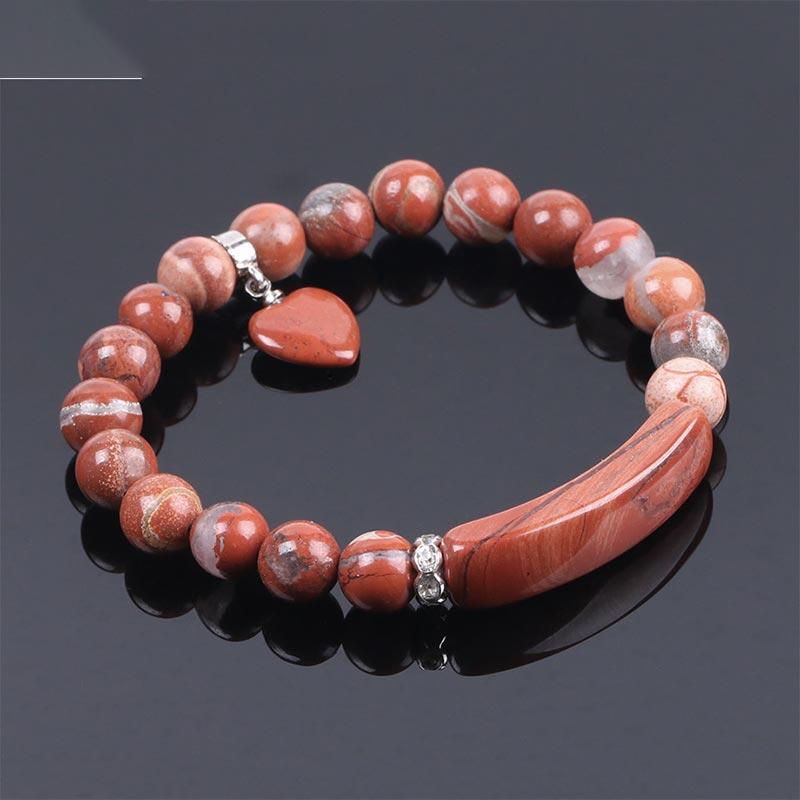 8mm Amethyst Healing Beads Love Heart Bracelet for Meditation