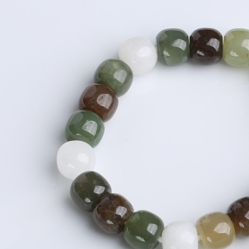 Bracelet porte-bonheur en jade dégradé | Bijoux en jade unisexe