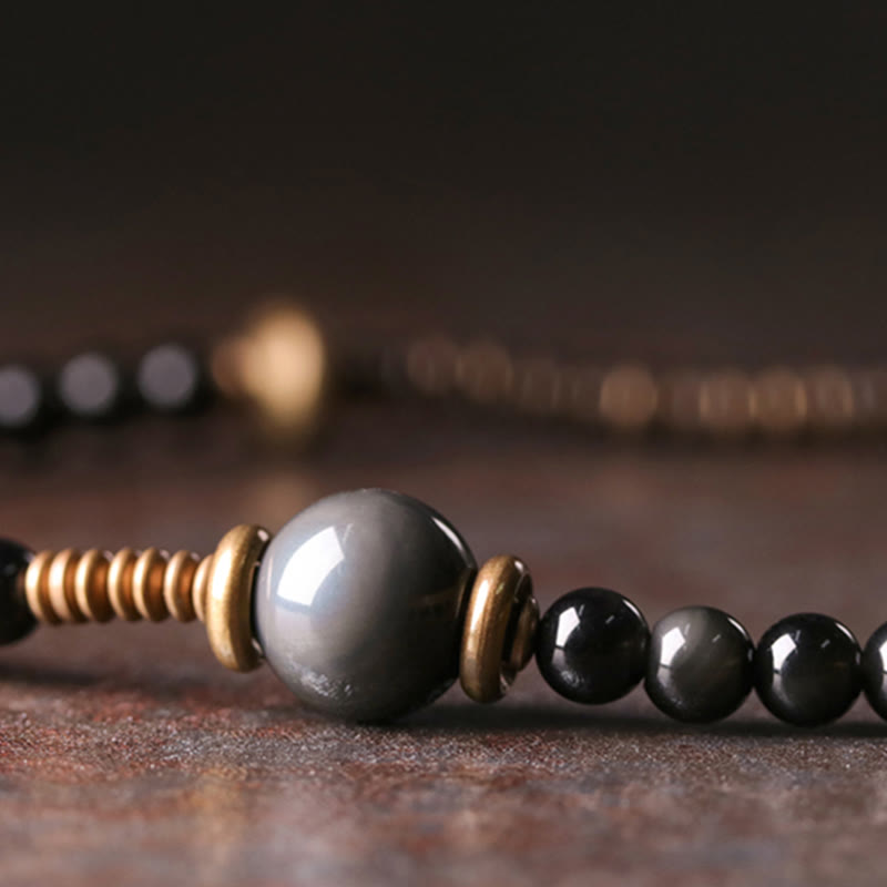 6mm Rainbow Obsidian Positive Multilayer Bracelet
