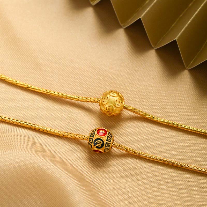 Om Mani Padme Hum Copper & 18K Gold Peace Bracelet