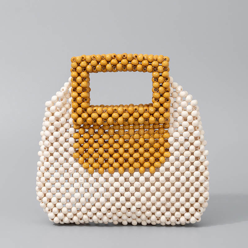 Wooden Beads Square Tote Bag for Mindful Living