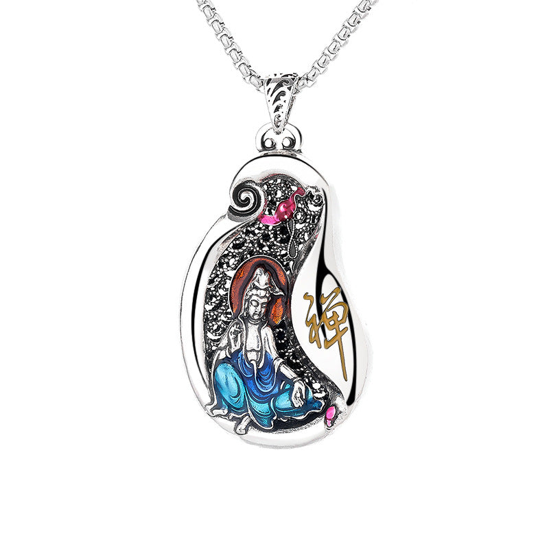 Copper Avalokitesvara Lotus Wealth Necklace for Spiritual Growth