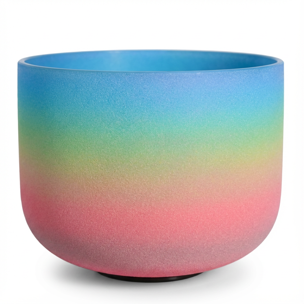 Bol chantant en cristal note sol arc-en-ciel - Chakra de la gorge