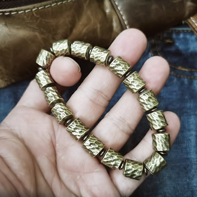 Bracelet spirituel en cuivre de 9 mm avec motif de cratère de météorite