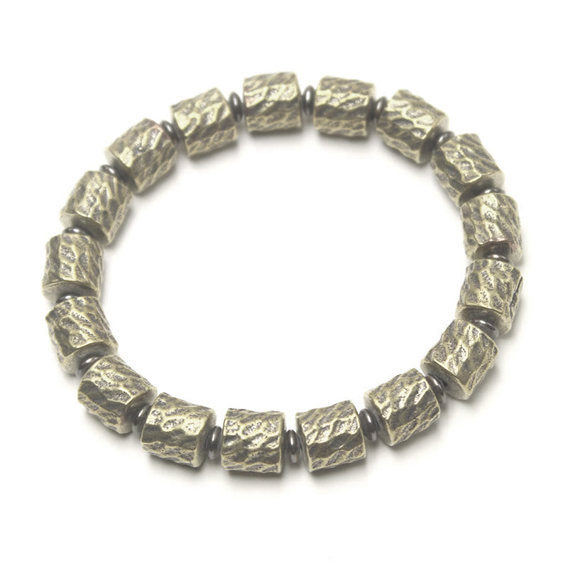 Bracelet spirituel en cuivre de 9 mm avec motif de cratère de météorite