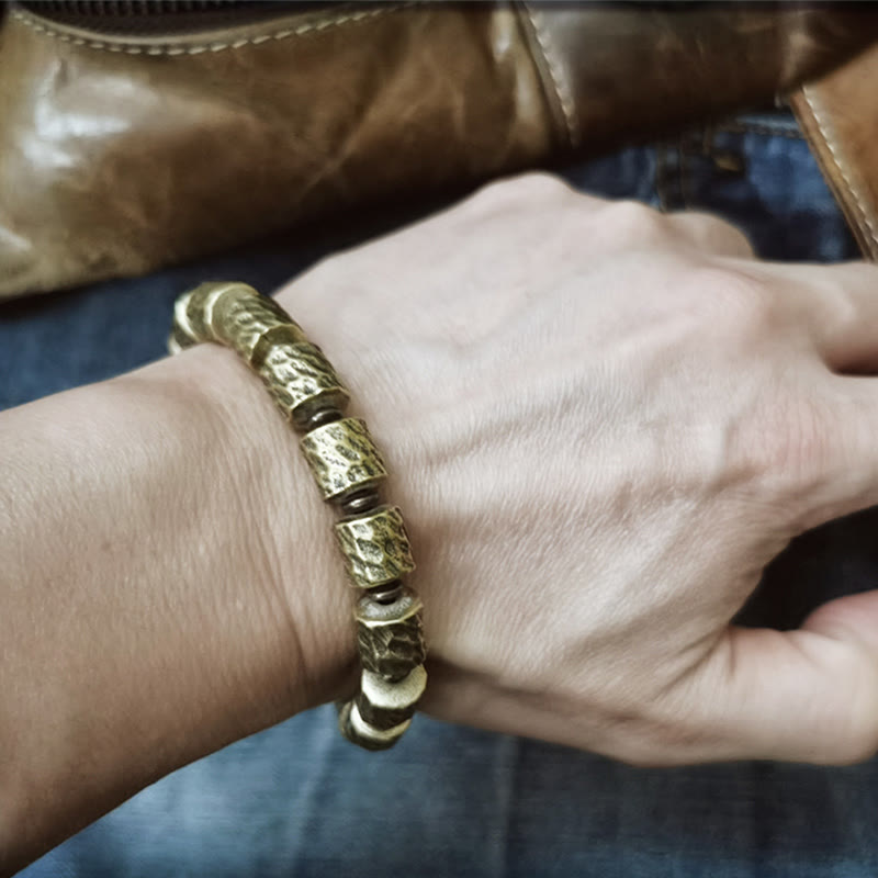 Bracelet spirituel en cuivre de 9 mm avec motif de cratère de météorite