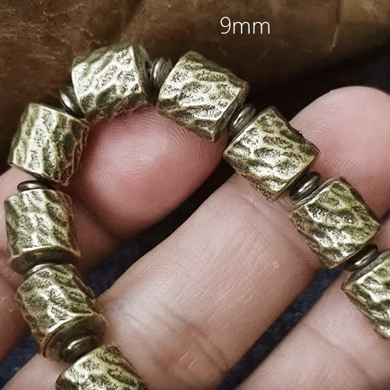 Bracelet spirituel en cuivre de 9 mm avec motif de cratère de météorite